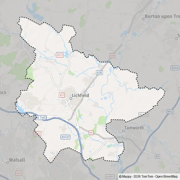 Map Lichfield: map of Lichfield (WS13 6) and practical information